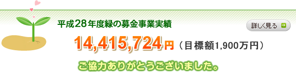 平成28年度緑の募金事業実績 14,415,724円